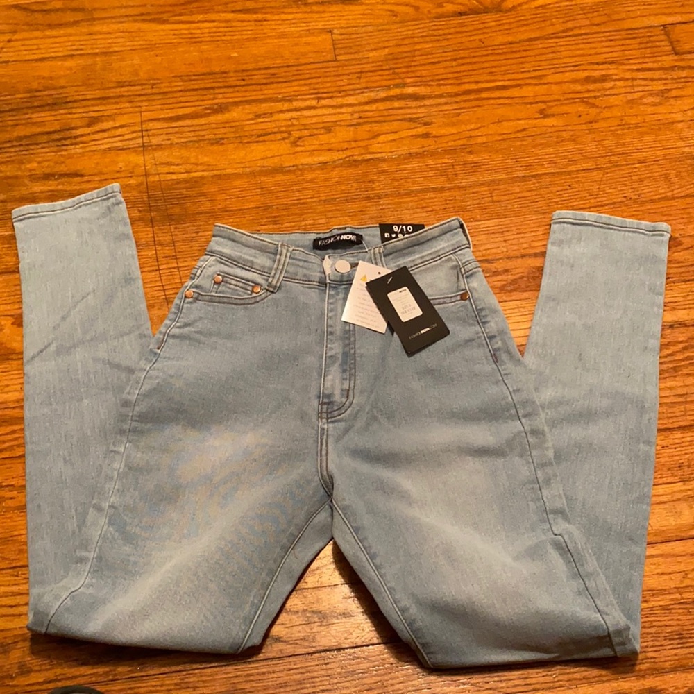 Light blue stretchy skinny jeans